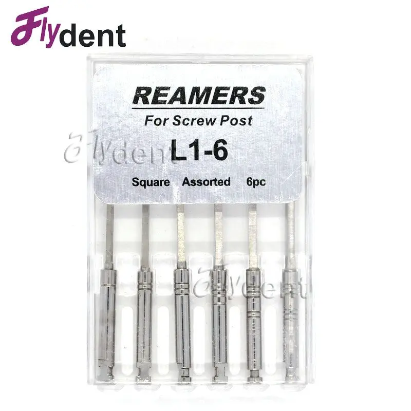 6pcs in Box Dental Drills Post Stainless Steel Screw Post Supplies Dental Materials Reamers L1-6