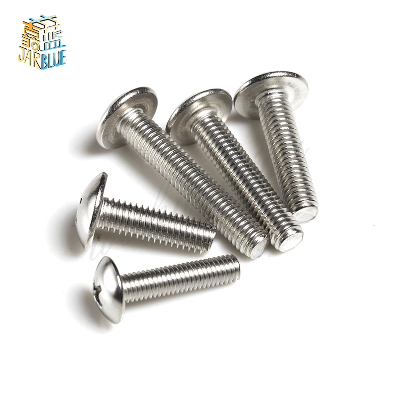 10Pcs 4#-40/ 6#-32 /8#-32/10#-24 *L  UNC 304 A2-70 stainless steel  Phillips Truss Head Large Flat Round Cross Screw Bolt