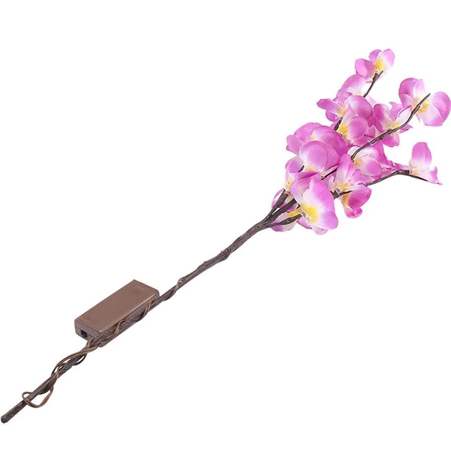 Lampe Led imitation branches orchidées saule, 73cm, 20Led, pour bureau, Vase, fleur, pour fête de noël, décoration de la maison