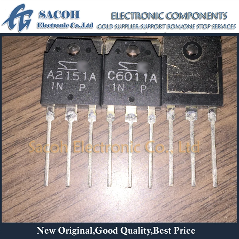 

Refurbished Original 2Pairs(4Pcs)/Lot 2SA2151A + 2SC6011A 2SA2151 2SC6011 2SA2151B 2SC6011B TO-3P 15A 230V Audio Transistor