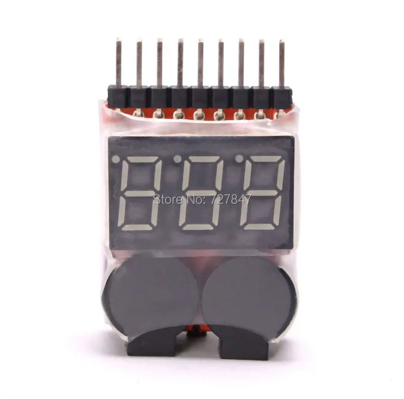 3.7-30V 1-8S Lipo/Li-ion/Fe Battery Voltage 2IN1 Tester Low Voltage Buzzer Alarm