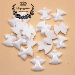 100pcs 16mm Cute White/Yellow Acrylic Angel Fit for Baby Shower Decoration First Birthday Party Souvenirs DIY