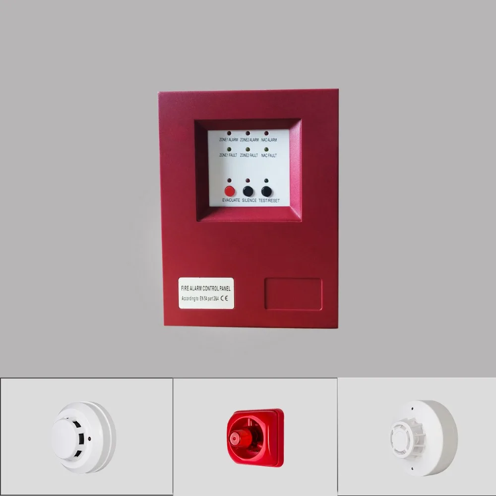 Metal Box 2 Zone Fire Alarm System Fire Alarm Control Panel Alarm For Home School Shop