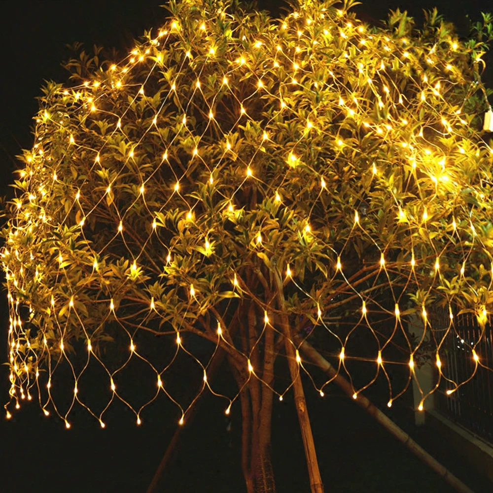 3M x 2M 200 LED Net Light Curtain Net String Light 1.5 x 1.5M 96LEDs Outdoor Home New year Christmas Light decoration 220V 110V