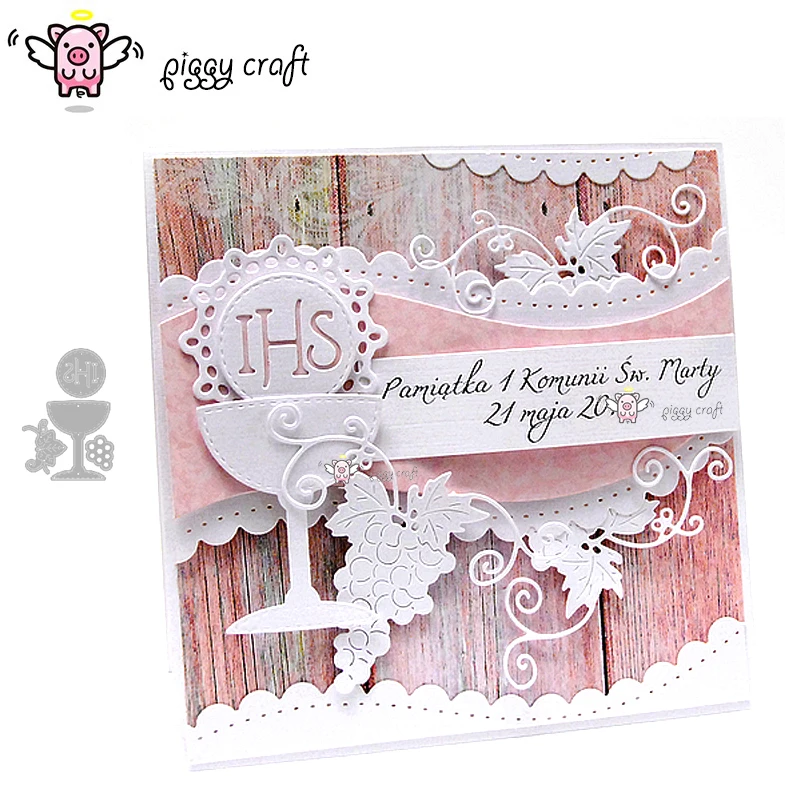 Piggy Craft metal cutting dies cut die mold New IHS letter leaf cup Scrapbook paper craft knife mould blade punch stencils dies