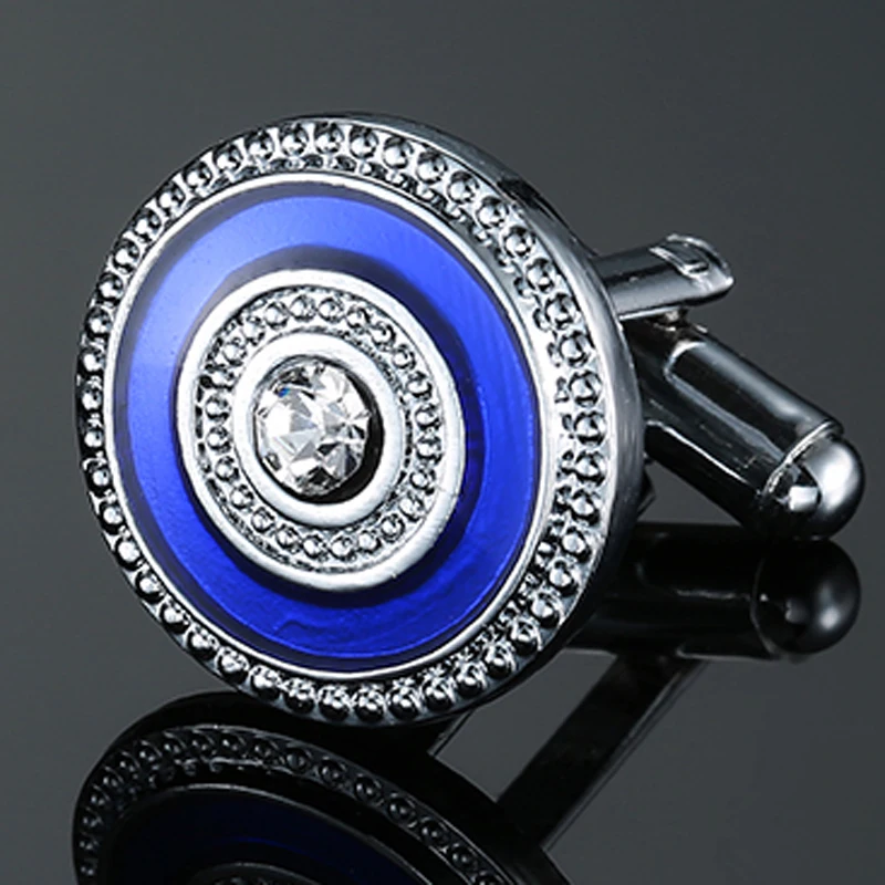 Brand new Luxurious design hand carving grinding round zircon crystal cufflinks high-end men's French shirt Cuff cufflinks