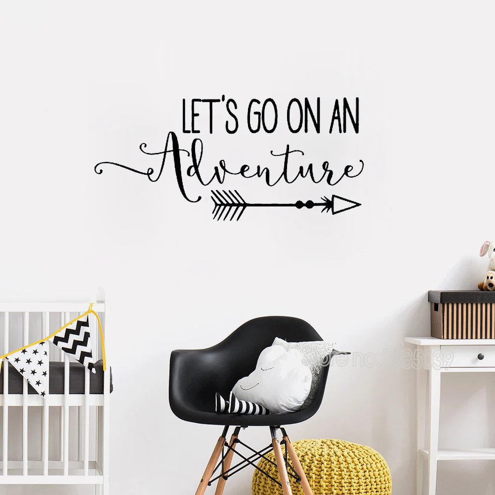 

Lets Go On An Adventure Vinyl Wall Decal Quote Travel Theme Nursery Wall Sticker For Kids Rooms Home Decor Living Room New LC017