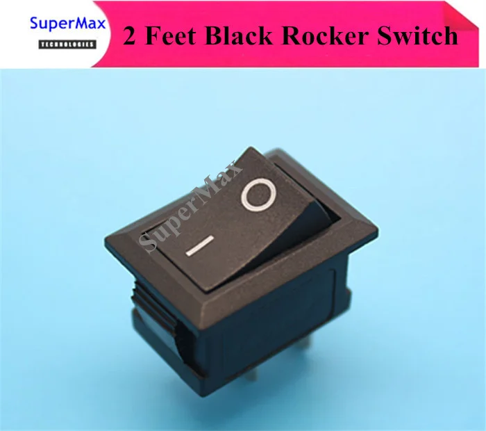 

300 Pcs Per Lot Rocker Switch 2pin ON/OFF 6A 10A Circular Black KCD1-106 Hot Sale High Quality