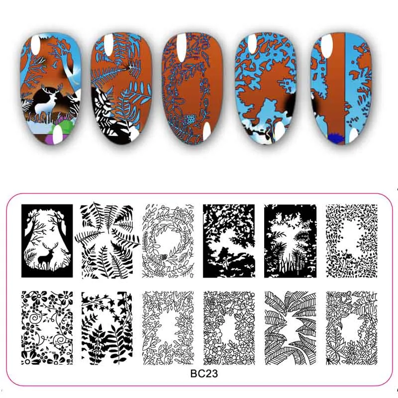 Nail Template Flower Wreath Design Stamping Plates Manicure Nail Art Image Plate DIY Nail Decorations Stencils