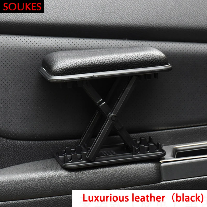 Car Driver's Left Hand Leather Armrest Support Bar Box For Mitsubishi Lancer ASX Pajero X Ford Focus 2 3 Fiesta Citroen C4 C5 C3