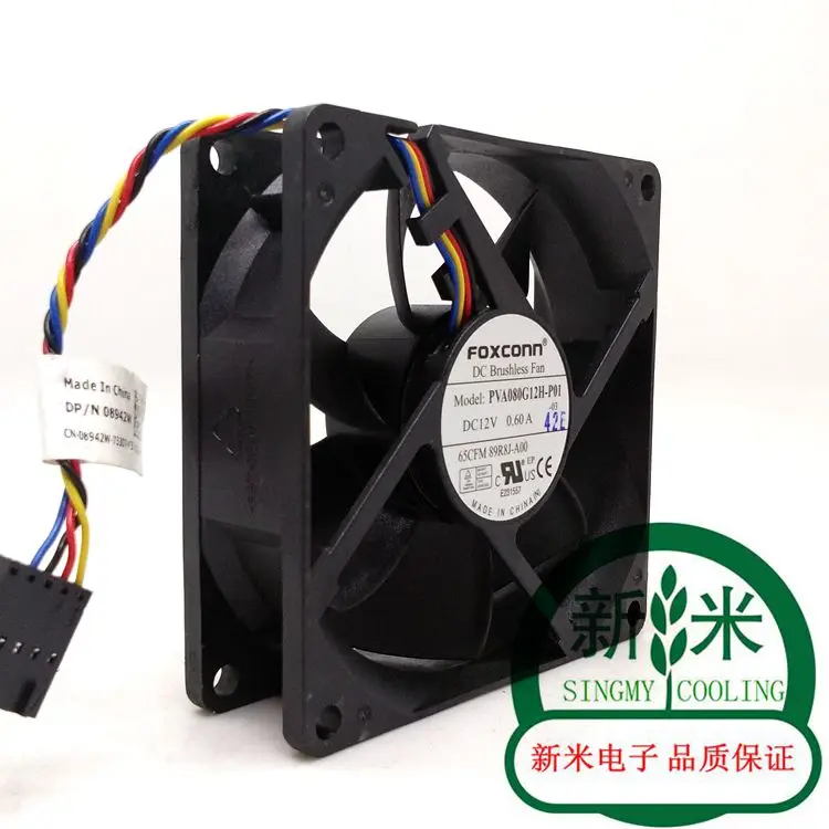 USED FOXCONN 8025 8CM PVA080G12H-P01 4lines PWM temperature control PWM cooling fan