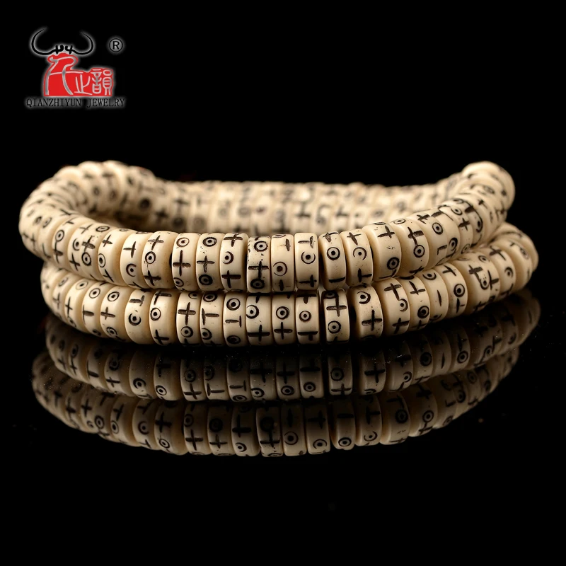 20PCS Natural yak bone bead hand-chain necklace DIY scatter beads for jewelry making 3X8mm 4X10mm Tibetan style hole 2mm