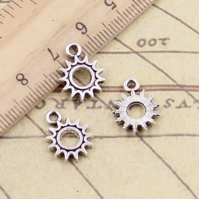 20pcs Charms Sun Steampunk Gear 12x15mm Tibetan Silver Color Pendants Antique Jewelry Making DIY Handmade Craft