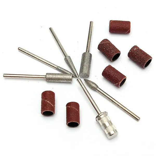 Diamantboor nagelkits nagelboren gereedschap set en heet verkoop nagel korte cilinder diamant podiumboor, diameter 2,35 mm maat, 30 stuks