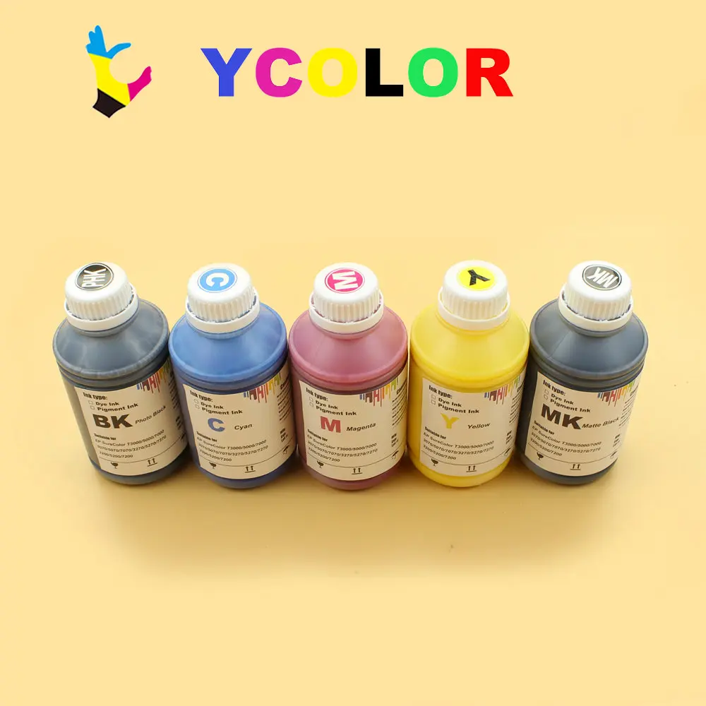 

5cololr 500ml Pigment ink for Epson T3200 T5200 T7200 for Epson SureColor T3000 T5000 T7000 T3270 T5270 T7270 T3070 T5070 T7070