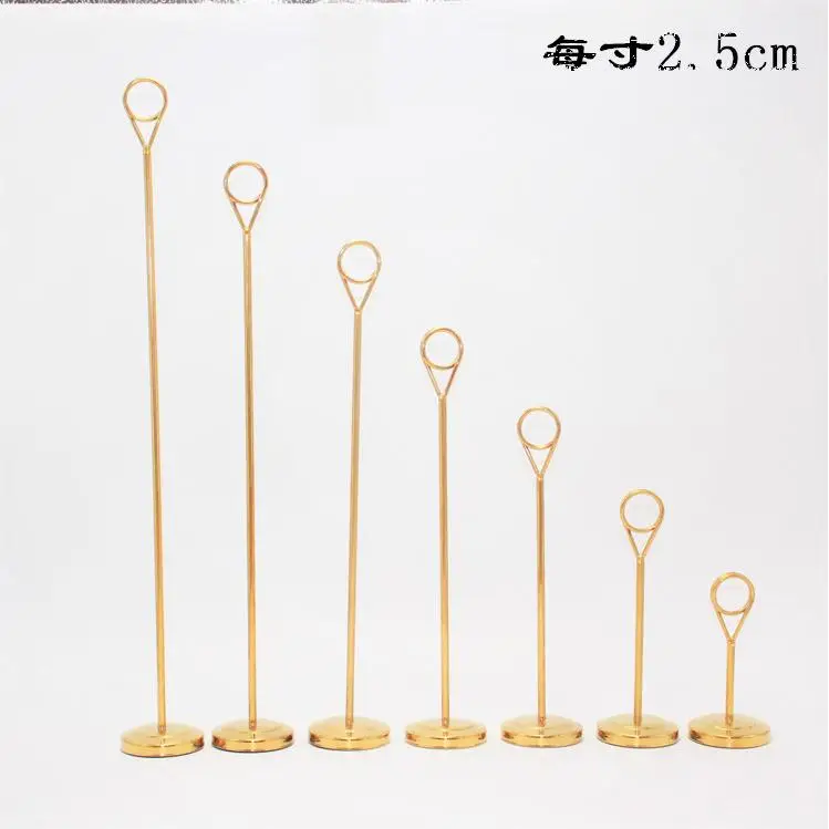 Gold Stainless Circle Steel Table Number, Place Card Holder, Menu Stand for Wedding, Restaurant, Home Decoration