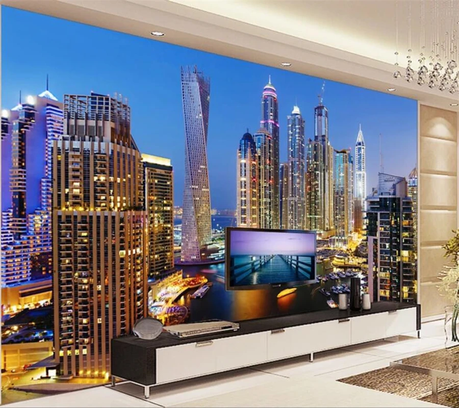 

wellyu Custom Wallpaper 3d Photo Murals Murder Belly Night View Living Room Bedroom TV Background papel de parede 3d wallpaper