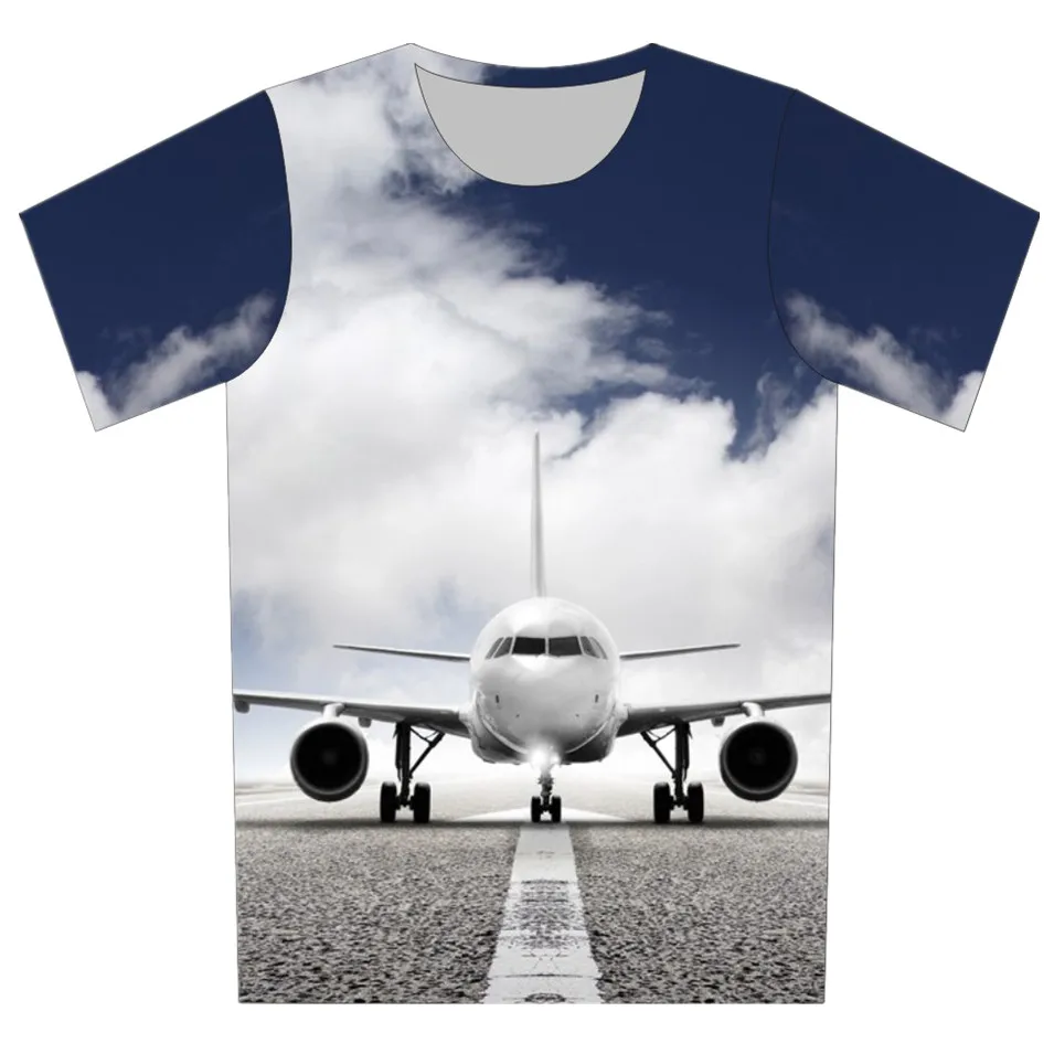 Children 2022 Summer 3D T Shirt Boat Plane Radar Tree Print Fashion T-Shirt Boy Girl Casual Funny Tee Tops Fit Height 95CM-155CM