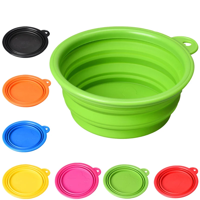 Portable Collapsible Silicone Dog Cat Pet Travel Feeding Bowl Water Dish Feeder