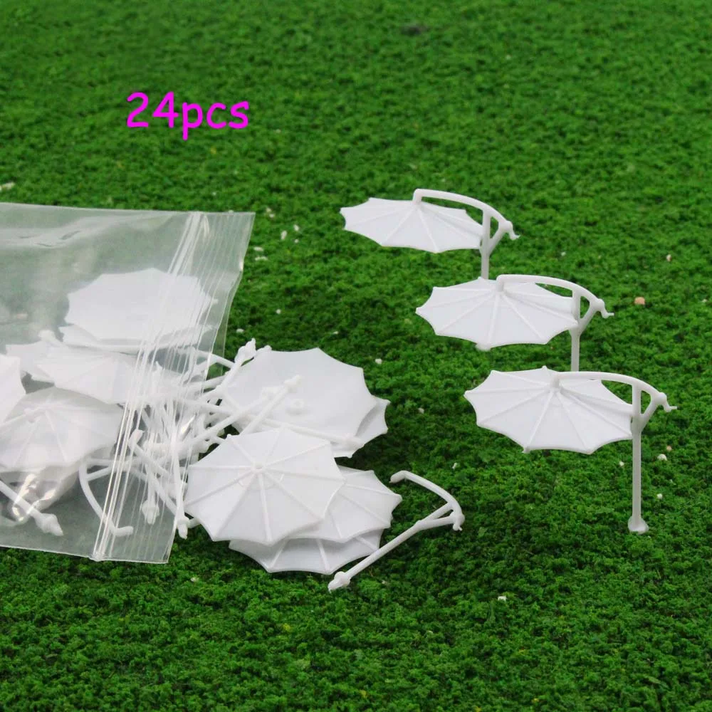 24pcs DIY parasol Model Railway Hanging Umbrella Gifts 1:75 1:100 1:150 1:200 OO TT N Z Scale TYS04 Raliway Building