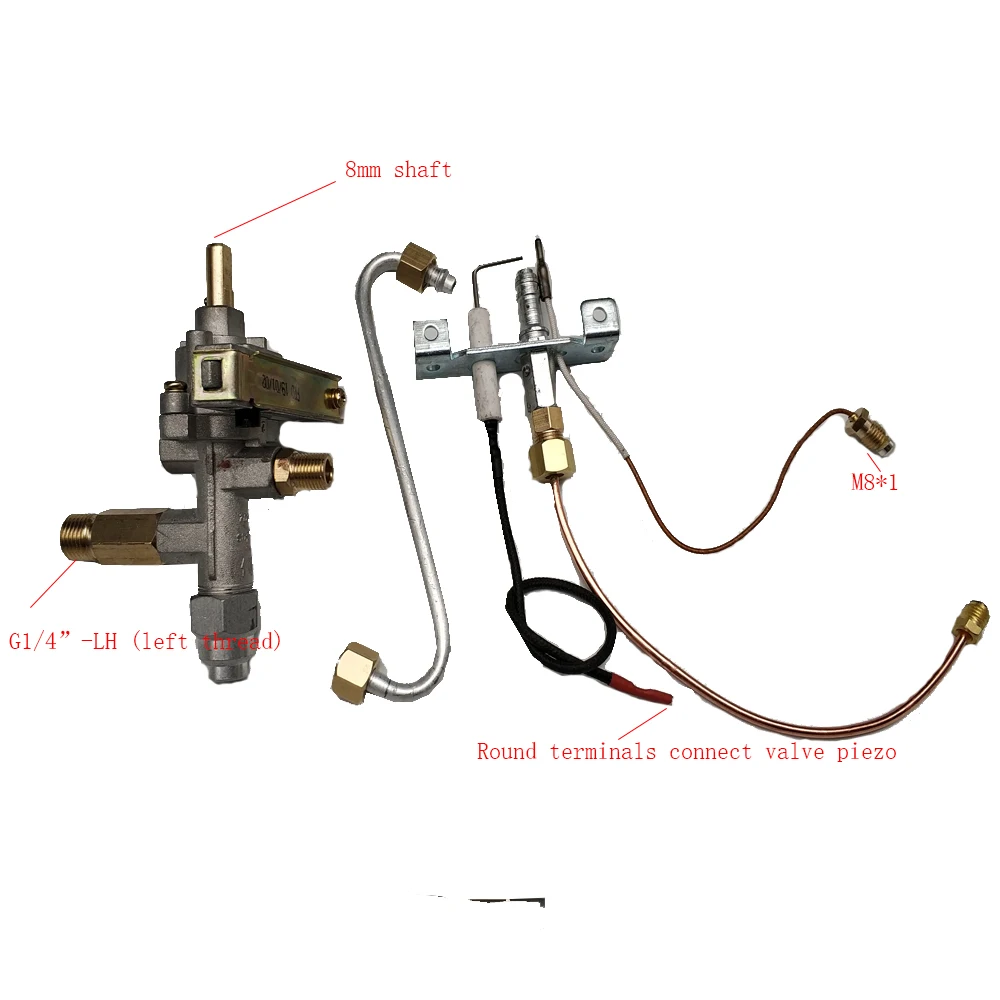 Earth Star Europe Standard Main Gas Control Valve System Assembly Kit with igniter pilot burner for Indoor Steak Oven Stove