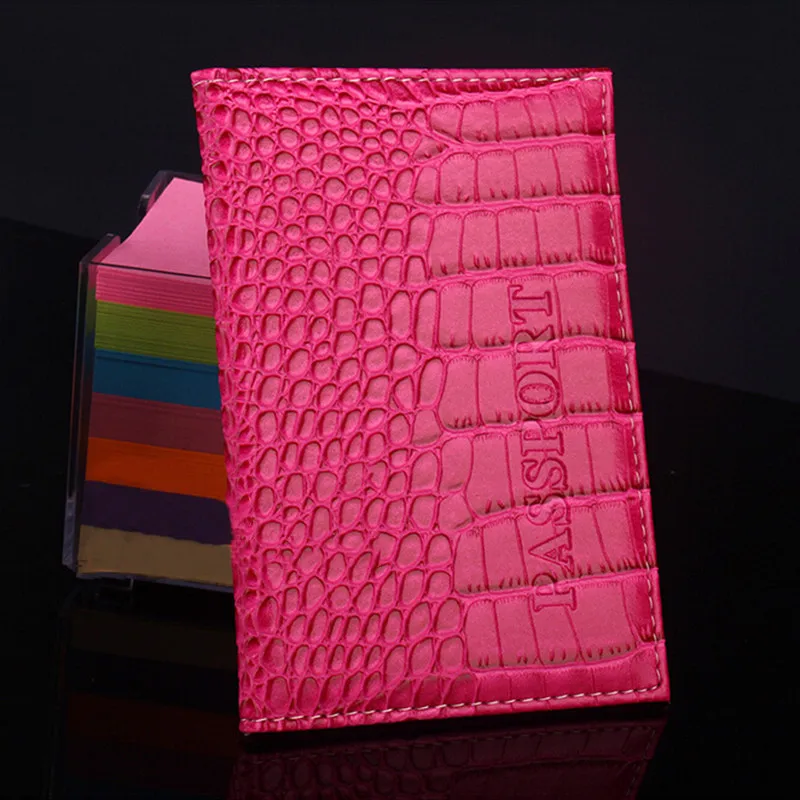 Travel Passport Holder PU Leather Alligator Embossing Cover on the Case for Women's Men porta passaporte pasport paspoort