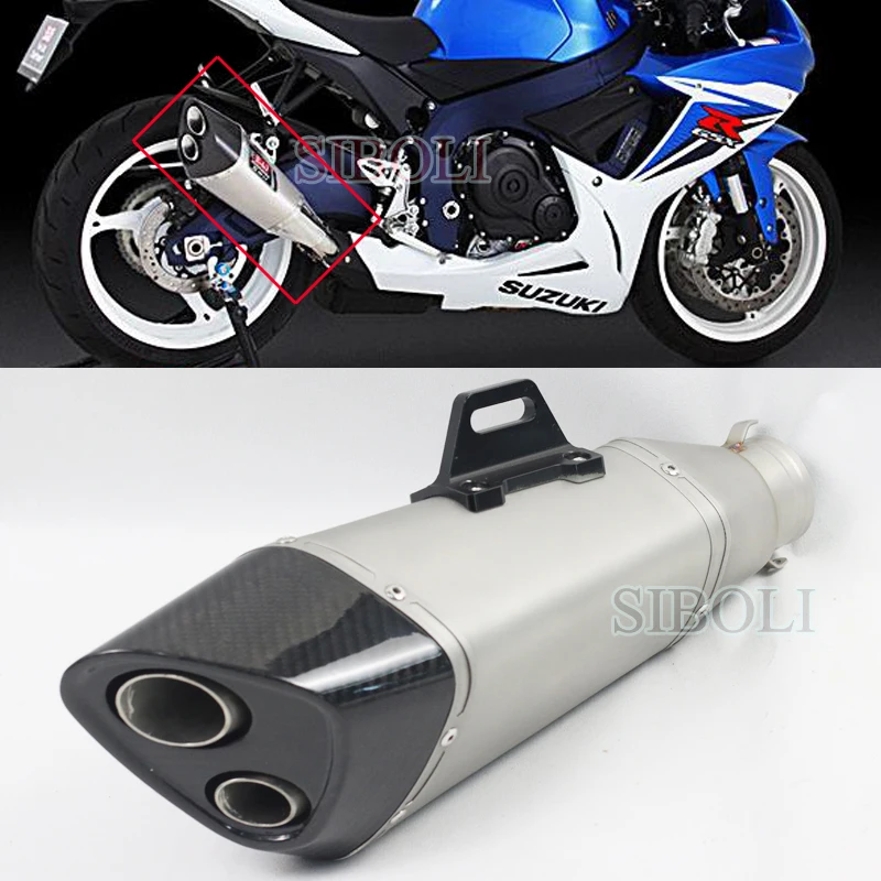 51mm Universal Motorcycle Exhaust Muffler Pipe Carbon Fiber For yoshimura R11 Exhaust echappement moto R1 R3 ER6N NMAX