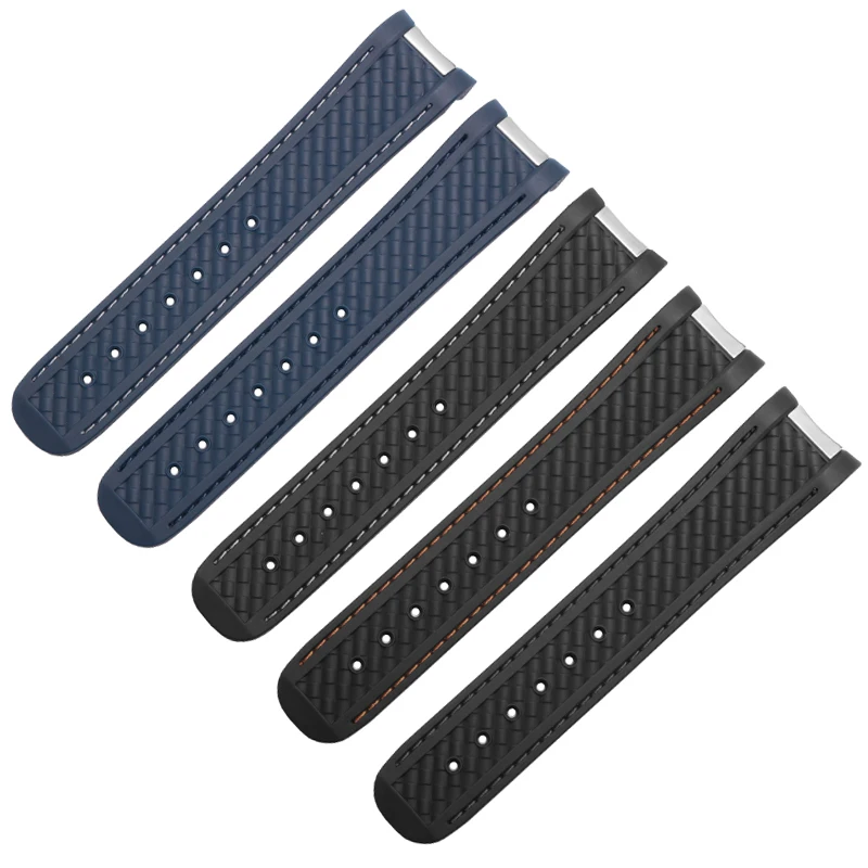 Men silicone strap 20mm watch accessories for Omega hippocampus 300 waterproof women's sports rubber strap AT150 8900 watch band