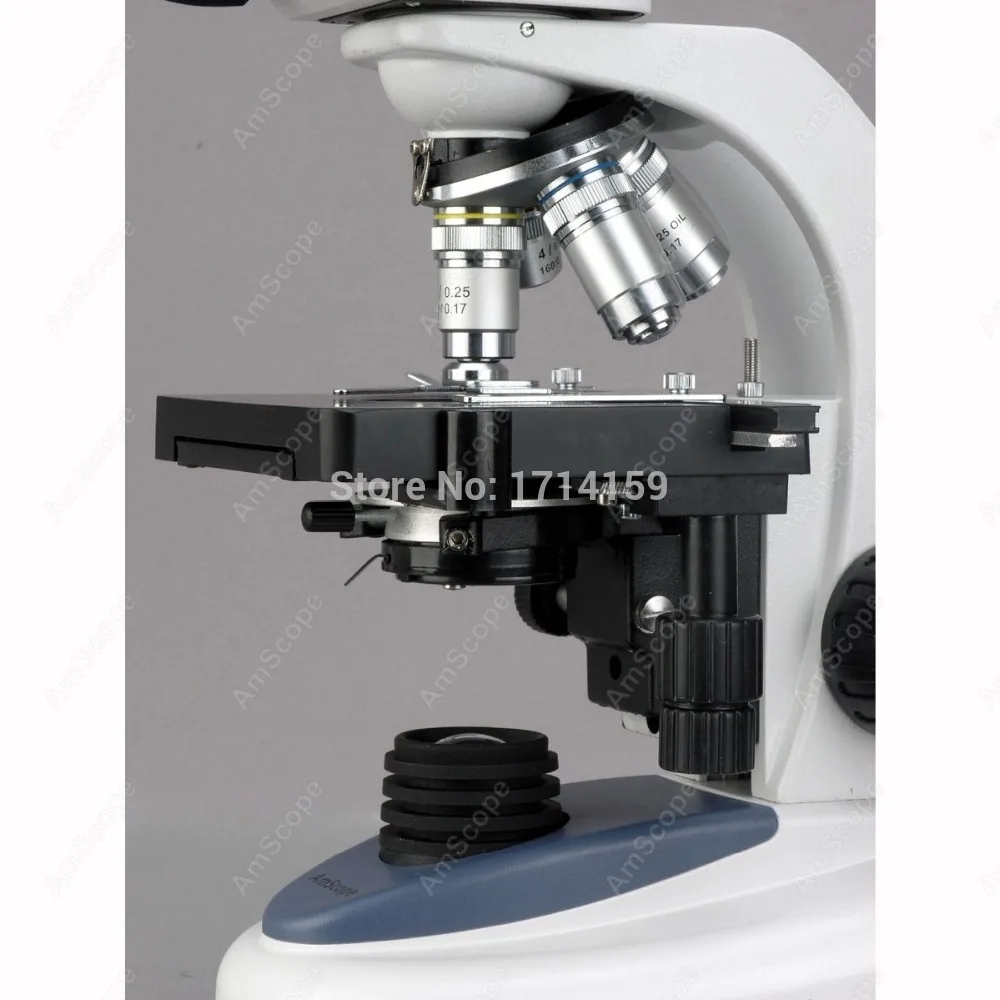 Laboratory Microscope-AmScope Supplies 40X-2500X 3W LED Vet Binocular Compound Microscope