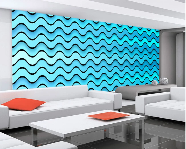 The latest custom 3D murals,fashionable three-dimensional dynamic wave line, living room sofa TV bedroom background wall paper