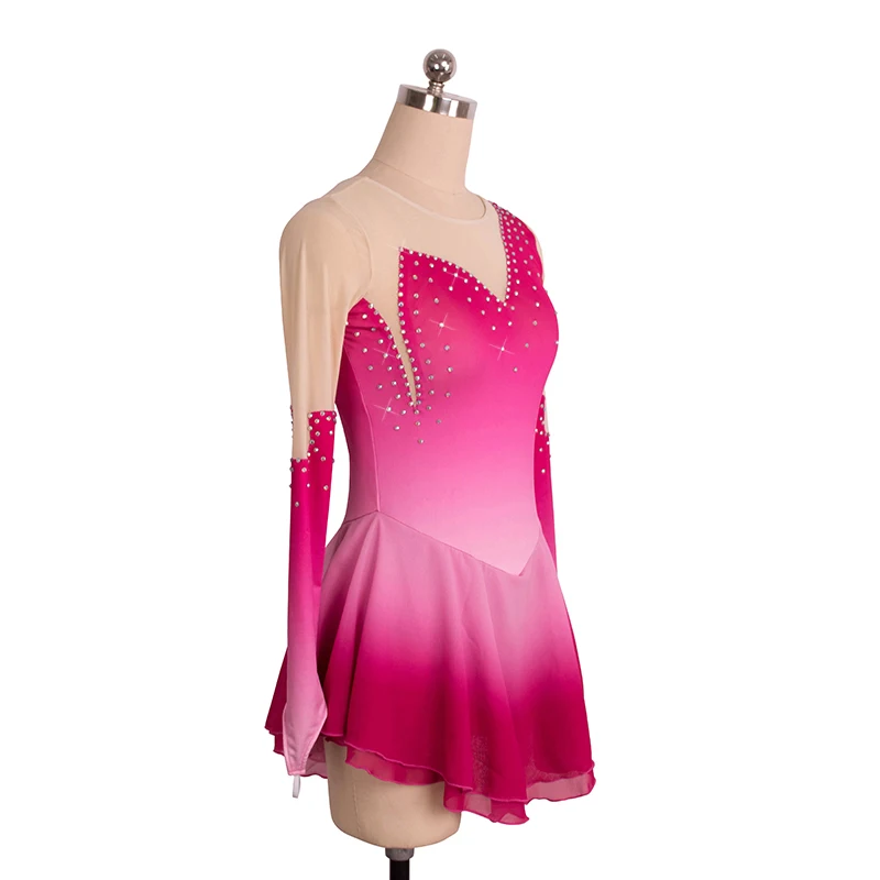 Nasinaya Figure Skating Dress Customization Competition Women\'s Children\'s Rhythmic Gymnastics Performance Pink Rose Red