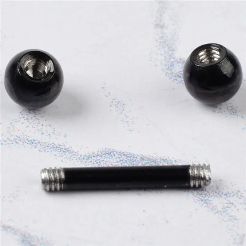 5Pcs/lot Tragus Helix Bar Black 3mm Ball Stainless Steel Labret Lip Bar Rings Stud Cartilage Ear Piercing Body Jewelry  пирсинг