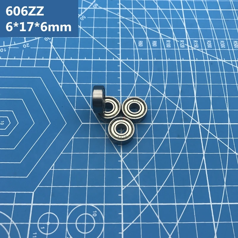 Factory direct sale Free Shipping ABEC-5 20pcs 606ZZ 6*17*6 mm Miniature 606Z Deep Groove Ball Bearings 606 ZZ EMQ Grade Z3 V3