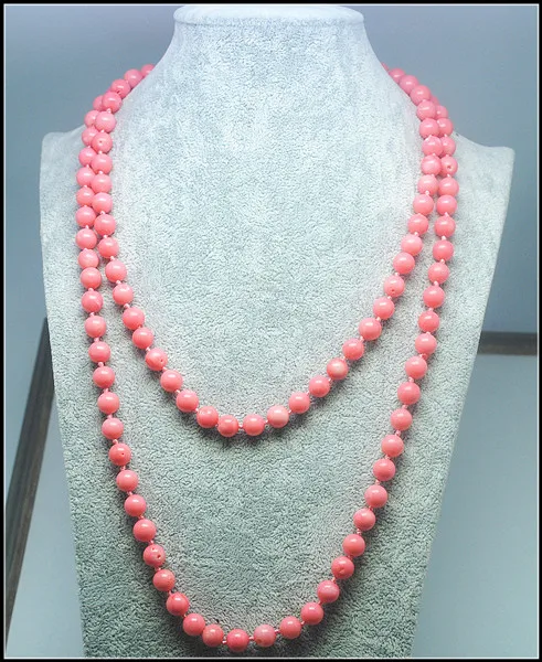 

Wholesale Knotted Pink Coral Necklaces Size 8.50mm 47inch long necklaces for charming wedding or party natural colors round ball