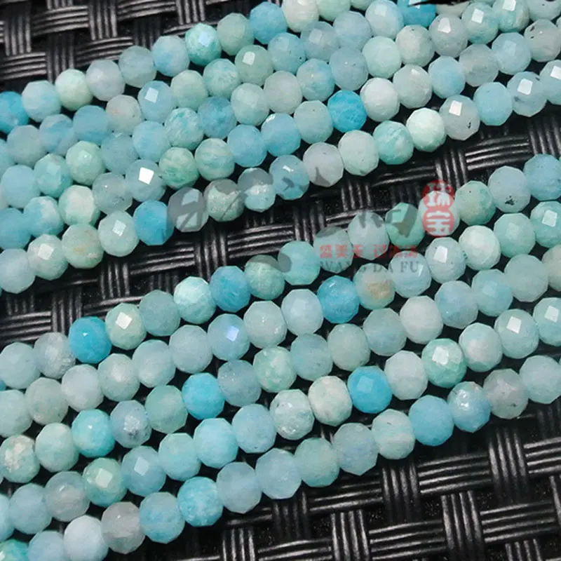 2x3/3x4mm Natural Blue Amazonite Stone Beads Rondelle Spacer Faceted DIY Loose Beads For Jewelry Making beads Accessories 15''