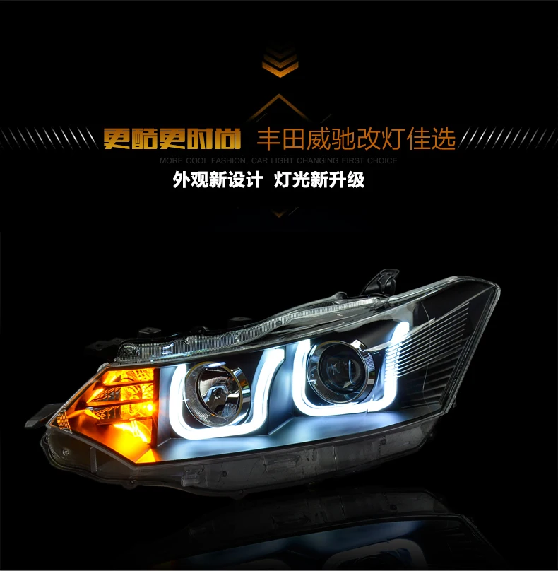 Car Styling Headlights for Toyota Vios 2014-2016 Headlight for Vios Head Lamp Daytime Running Light DRL Bi-Xenon HID