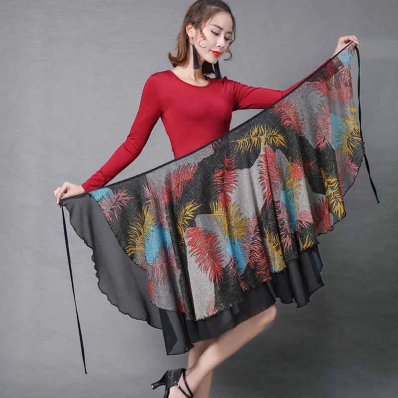 New Latin Dance Sexy Skirt Women Apron Costume Training Hip Scarf Cha Cha Samba Dancing Waist Towel Practice Triangle MAY1036