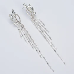 YFJEWE New Arrive Fashion Jewelry Rhinestone Tassel Long Drop Earrings for Women Fashion Jewelry Engagement Wedding Gift E441