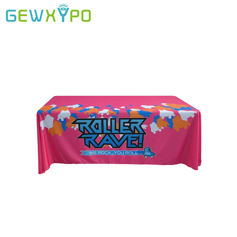 Expo Booth 6ft Standard Draped Advertising Table Cover/Table Cloth/Table Throw All Sides Dye Sublimated Full Color Printing