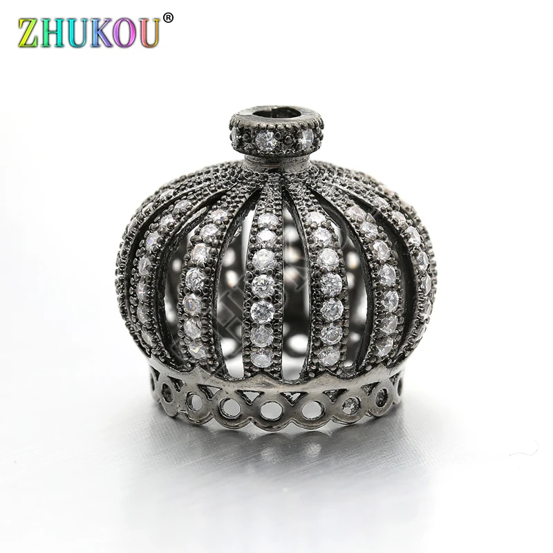 21*19mm Brass Cubic Zirconia Tassel Cap Pendant Charms for Diy Jewelry Findings Accessories, Hole: 3mm, Model:VM10