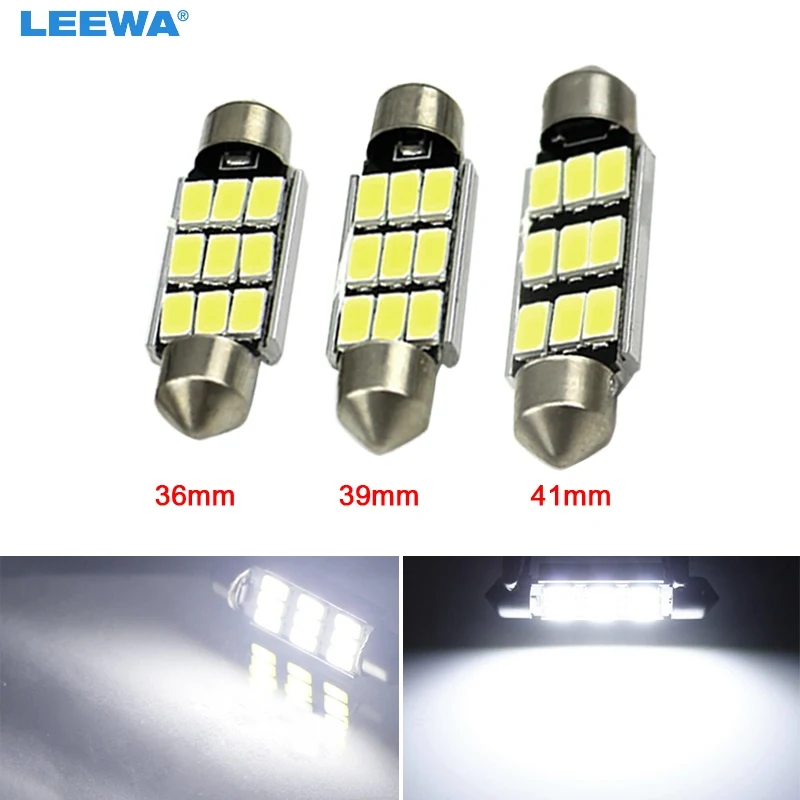 

LEEWA 200pcs/lot White 36mm/39mm/41mm 5730 9-SMD Canbus NO-Error Car Festoon Dome Reading LED Lights #CA5288