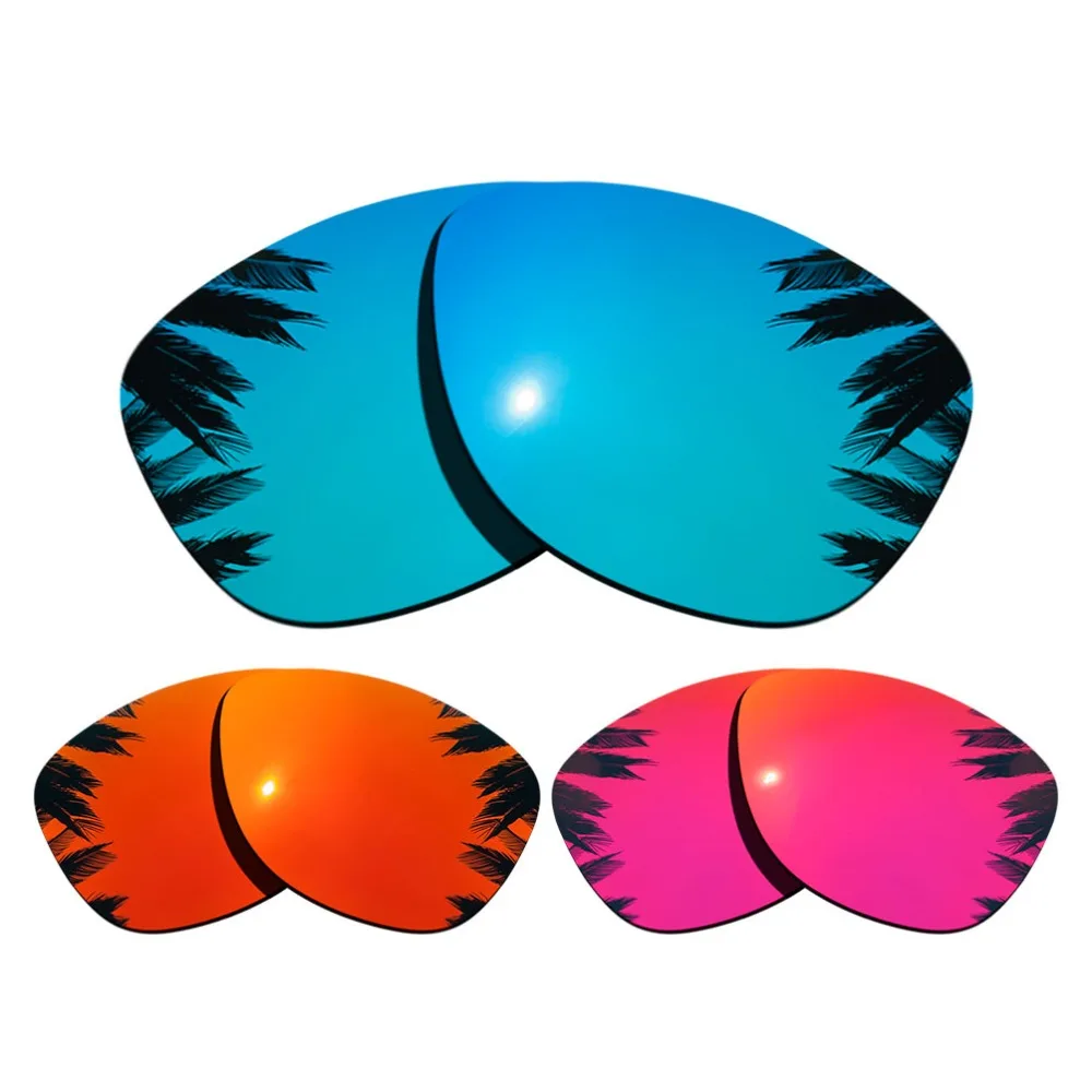 

(Ice Blue+Red+Midnight Sun Mirrored Coating) 3-Pairs Polarized Replacement Lenses for Frogskins Frame 100% UVA & UVB Protection