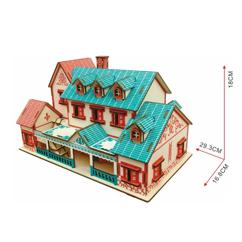 3d パズル Diy ハウスビルディング木製模型玩具ナラティヴィラ木製キットパズルゲーム組立玩具キッズギフト大人 p40