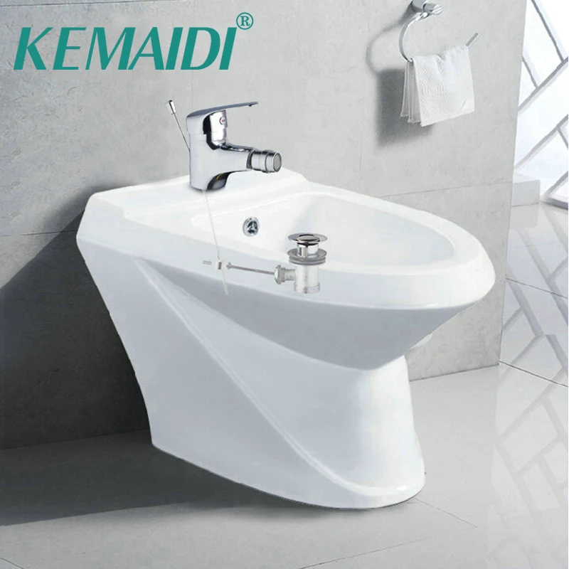 

KEMAIDI Bidet Faucets Torneira Woman Bathroom Faucet +Pop Up Drain Deck Mounted 360 Swivel Basin Sink Faucets Chrome Mixer Tap