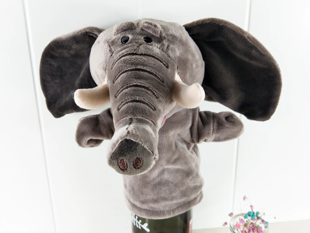 Children Long Nose Grey Elephant Hand Puppet Stuffed Plush Toy