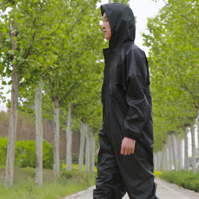 Working-Coveralls Waterproof Hooded Raincoat Overalls Anti-Oily Dust-Proof Paint Spray-Clothing Hood Protective Work-Clothes