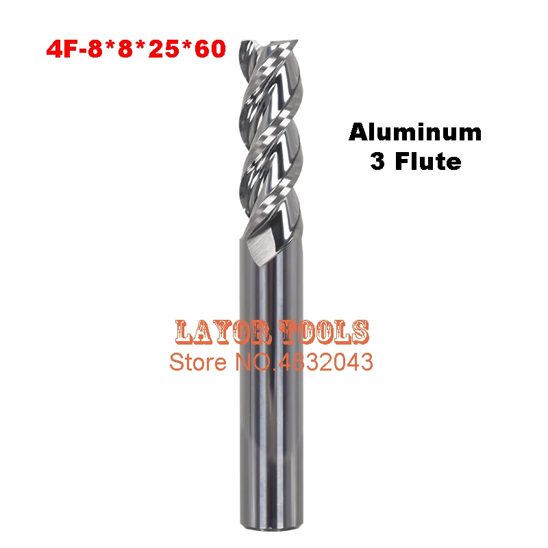 

2017 3f-5.0,hrc50,carbide Square Flatted End Mill,3flute Milling Cutter For Aluminum Endmill Tools Carbide Cnc Mill Router Bits