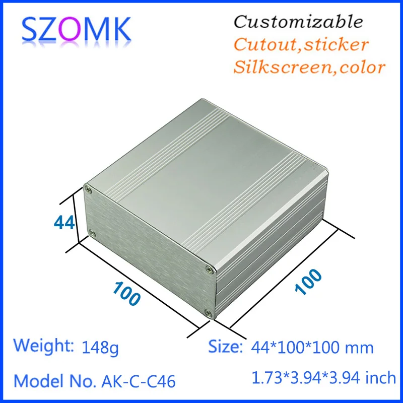 1Pcs 44*100*100mm hot sales gps tracker metal control box distribution enclosure aluminum amplifier case electronic project box