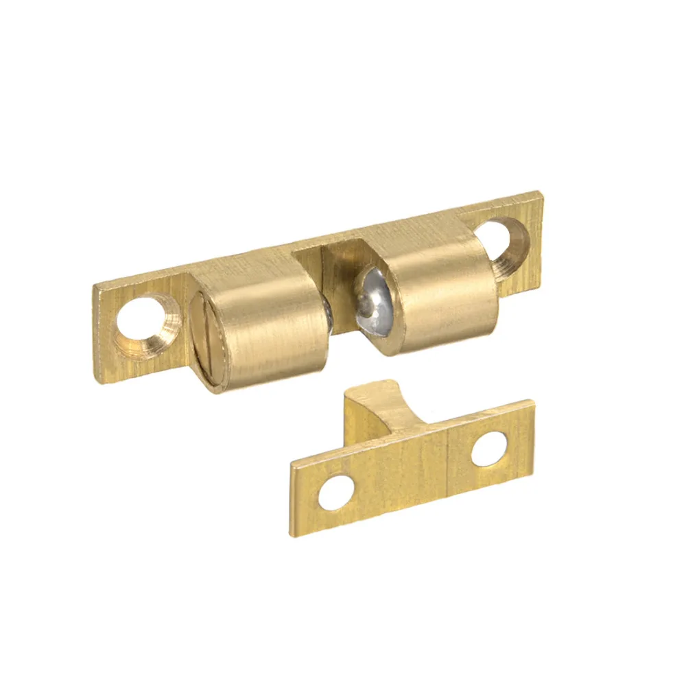 Uxcell Kastdeur Kast Messing Double Ball Catch Spanning Klink 35mm 42mm Lengte Gold Tone Meubelen Deur vangt 5 pcs
