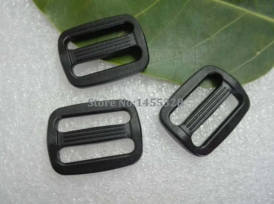 100pcs25mm/32mm/38mm black POM plastic adjustable buckles Tri Glide slide buckle backpack straps webbing free shipping2016012701